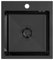VBChome Fregadero de acero inoxidable, 40 x 45 cm, negro, acero inoxidable, empotrable, con orificio para grifo, de acero inoxidable, color negro, 40 x 45 cm
