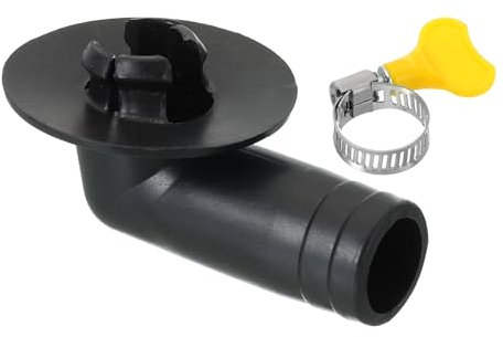 PATIKIL Conector de Manguera de Drenaje para Aire Acondicionado de 17 mm, 1 Unidad, con Abrazadera para Unidad de Aire Acondicionado de Ventana O Mini-Split, Estilo Negro 12