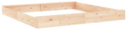 vidaXL Sandkasten, Quadratisch Sandkiste mit Sitzen, Sandbox mit bodenlosem Design, Holz Spielzeug für Garten Outdoor, Massivholz Kiefer
