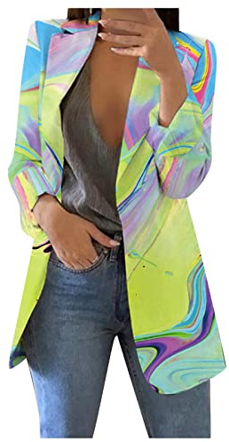 SCBFDI Coat Damen Oversize Festliche Coktail Mantel Langen Ärmeln Businesse | Woman Gestreiftes mit Reverskragen Slim Wanderbekleidung Festival Outfit