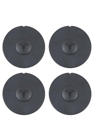 HFLKKC 4pcs Car Hub Centre Caps, For Tesla Model 3 Highland 2024, Waterproof Wheel Hub Cover, Wear Resistant Rim Caps, Caps Replacements, Protectors Trim Accessories,Black