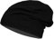Roughtex Jersey Beanie leichte Mütze aus Baumwolle Stretchmaterial Schwarz Anthrazit XL/XXL