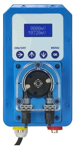 Dosificador automático programable de Nivel de Cloro (Redox) para Piscinas. Bomba peristáltica con Lectura y Control de Cloro y sonda de Nivel del Producto dosificado.