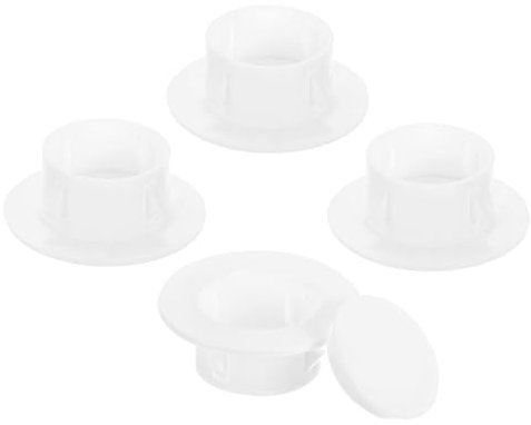 PATIKIL Air Conditioning Wall Hole Cover, 4Pcs Air Conditioner Blocking Hole Plug Decoration Water Pipe Sealing Plate Cover for 2 - 2.3 Diameter Hole, White