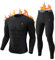 CL convallaria Thermounterwäsche Herren Atmungsaktiv Thermoaktiv Funktionsunterwäsche Innenfleece Skiunterwäsche Weich Thermo Unterwäsche Set