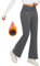 baleaf Damen Wanderhose Wasserabweisend Outdoorhose Winddicht Thermo Hose Schlaghose Trekkinghose mit Taschen Winter Grau XXL