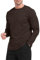 MLANM Men's Essential Crew Neck Casual Long Sleeve T-Shirt Lightweight, Breathable Tops M Dark Brown