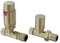 Warmehaus Thermostatic Radiator Valve 15mm Straight Radiator TRV + Lockshield for Heated Towel Rail Radiator Brushed Brass