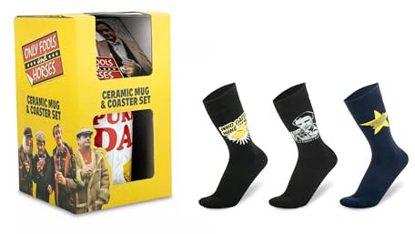 Sporting Profiles Only Fools and Horses Pukka Dad Socks Mug Coaster Set Multi Pack Fathers Day Gift