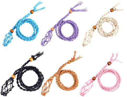 HDGSAFD 6 Pezzi di Corda Tessuta A Mano, Corda in Treccia Vintage, Materiale per Collana Fai-da-Te, Corda per Collana Regolabile.