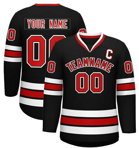 Generisch Hockey Trikot Feldhockey Trikot Eishockey Jersey Personalisierbares Namen/Team/Nummer/Logo, Langarm Atmungsaktiv Jersey für Männer Frauen Unisex,Teamtrikot Geschenke für Fans