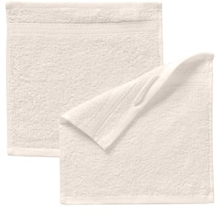 G BETTWARENSHOP Frottierserie Essential – Hochwertige Handtücher aus 100% Baumwolle – Saugstark, Weich & Pflegeleicht Seiftuch 2er Pack 30x30 cm, wollweiss