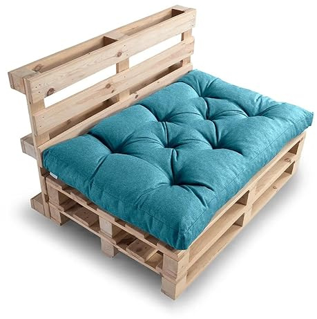 Gutekissen® Palettenkissen Set – Sitzkissen für Europaletten – Gefüllt mit Granuliertem Poulirette-Schaum NPPI – Sitzkissen 120x80, Türkis