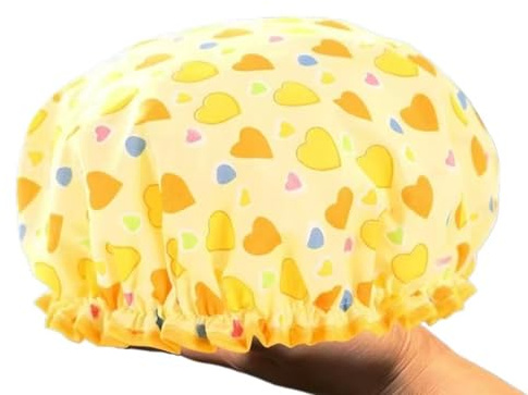 STREAMVOY Waterproof Shower Cap with Elastic Lining - Extra Large for Long/Thick Hair | Non-Slip Comfort Fit | Fun Prints (1 Pack,Duck)