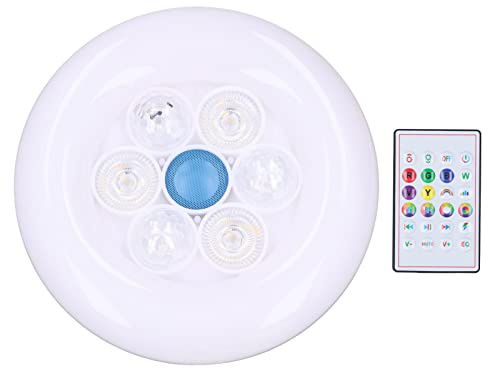 YWBL-WH LED-Lautsprecher, Musik-Deckenleuchte, Fernbedienung, Intelligente Deckenleuchte für Schlafzimmer, Wohnzimmer, Küche, Arbeitszimmer, Büro, RGB+W E27 50 W, Anwendbare Szene: Zuhause