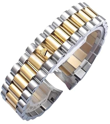 ROUHO Faltschließe Uhrenarmband Herren Massiv Edelstahl Uhr Armband Zubehör für Rolex