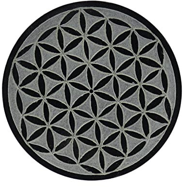 Budawi® Speckstein Untersetzer Räucherstäbchenhalter Blume des Lebens Halter für Räucherstäbchen