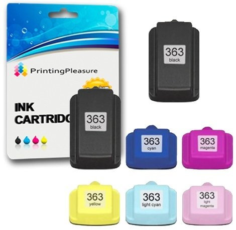 Printing Pleasure 7 XL Druckerpatronen für HP Photosmart 3110 3210 3210xi 3310 C5180 C6150 D6160 C6180 C6280 D7160 C7180 C7200 C7250 D7260 C7280 D7460 C8180 8250 | kompatibel zu HP 363