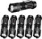 POCKETMAN Paquete de 6, 7W 300LM SK-68 3 modos Mini Q5 LED linterna antorcha táctica de la lámpara de enfoque ajustable Zoomable luz (negro)