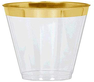 TUMBLER 9 OZ GLD TRIM