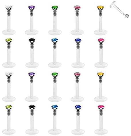 D.Bella Lippenpiercing 14G Lippe Labret Stab Bioflex Flexible Lippenringe Tragus Helix Retainer CZ Stil Knorpelohrringe Medusa Piercing