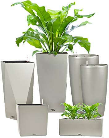 Pflanzwerk® ÖKOSYSTEM Pflanzkübel Square - Blumentöpfe Übertöpfe mit BEWÄSSERUNGSSYSTEM - 75x40x40cm GRAU METALLIC *Indoor & Outdoor Blumenkübel* *UV-Schutz* *Premium Markenqualität*