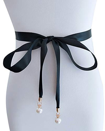Amorar Hochzeit Brautgürtel Taillenband Schärpe Damen Gürtel Abendkleidgürtel Ballkleid Brautkleid Brautjungfernkleider Perlen Taillengürtel Hüftgurt