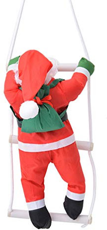 LIOOBO Klettern auf Strickleiter Santa Claus Weihnachtsbaum Indoor Outdoor Hängende Verzierung Dekoration Weihnachten Party Tür Wanddekoration