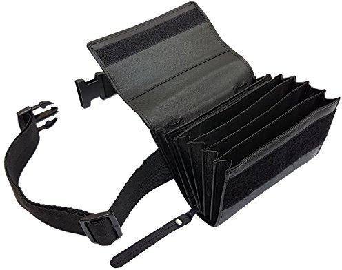 Claire-FONCET Riñonera de Camarero en Piel, Bolsa de Camarero, Monedero de Camarero, Cartera, Billetero, Vendido sin Dispensador/Distribuidor/Clasificador de 5 Monedas de Euro (Cierre DE Scratch)