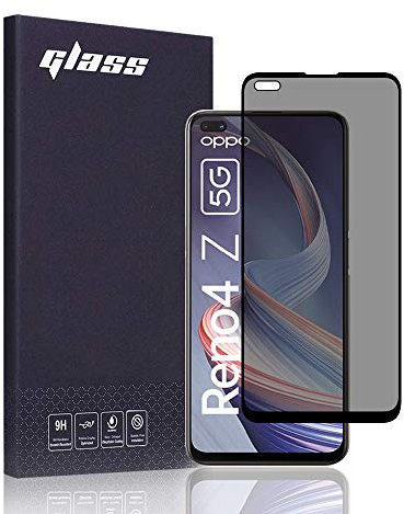 FiiMoo Protector de Pantalla Privacidad Compatible con OPPO Reno 4 Z 5G, Anti Espía Cristal Templado [Cobertura Completa] [Dureza 9H ] Privacy Vidrio Templado para OPPO Reno 4 Z