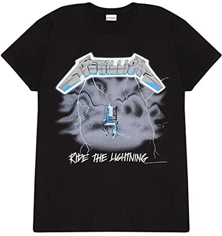 Metallica Ride The Lightning T Shirt, Adultes, S-5XL, Black, Offizielle Handelsware