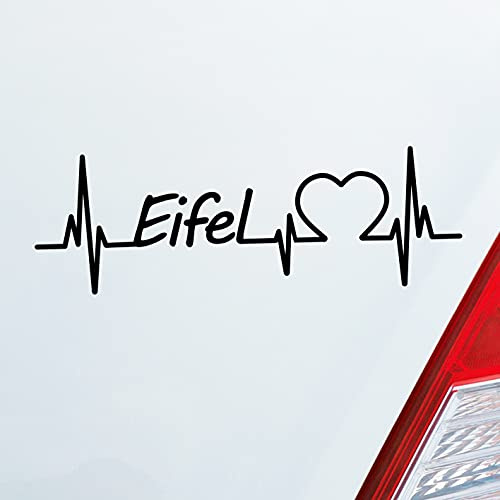 Hellweg Druckerei Auto Aufkleber Eifel Puls Herzschlag Fun Sticker Heckscheibenaufkleber Autoaufkleber mit Ferien Region Motiv
