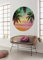 Komar Dot D1-076 Papier peint photo non tissé rond et autocollant – Getaway – Ø 125 cm – Palmiers, plage, papier peint, sticker mural, chambre à coucher, salon, décoration murale