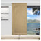 SeGaTeX home fashion Flächengardine Wohnwagen-Dekopaneele Joran in beige-Gold Caravan-Gardine mit Effektstickerei Fertigung nach Maß (Wunschhöhe angeben) Höhe 80-130 cm, Breite wählbar