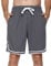 Litherday Shorts Herren Sportshorts Kurz Hosen Streifen Jogginghose Sommer Traininghose mit Taschen Elastischer Bund und Atmungsaktive Shorts zum Fitness, Running, Gym, Basketball, Dunkelgrau, XXL
