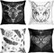 ZHILING Kissenbezug 45x45cm Wohnkultur 4er Set Kissenbezüge Dekorativ für Bett Sofa Kissen Couch Outdoor Steinbock Katze Federmotte Gothic Kissenbezüge 18x18 Zoll (Schwarz und Weiß)