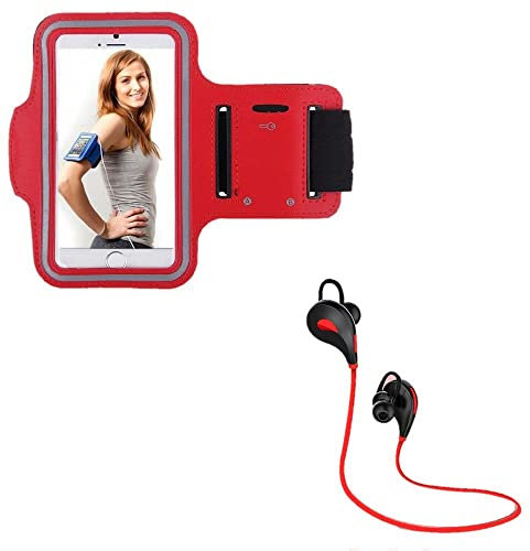 Pack Sport pour Huawei Nova 9 Smartphone (Ecouteurs Bluetooth Sport + Brassard) Courir T8 (Rouge)