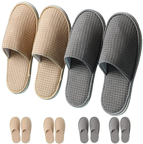 COZYAREA 6/12 Disposable Slippers for Guest, Polar Fleece Slippers for Spa, House, Indoor, Hotel, Travel