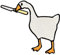 Urbanski Patch Gans mit Messer angry Goose zum Aufbügeln 8 x 8 cm | Aufnäher Applikation Bügelbild