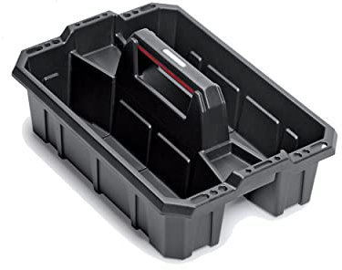 Werkzeugträger Werkzeugkasten Kunststoff schwarz offen Geräteträger leer Garten 495x345x210mm mit Trennwände schwarz