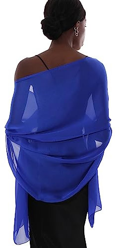 PIOYMEYA Chale Bleu Royal Etole Femme Mariage Echarpe Foulard pour Robe Soiree Grosse Echarpes et Foulards Pashmina