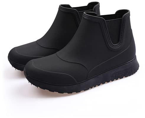 Uomo Scarpe da Giardinaggio Impermeabili Donna Antiscivolo Stivaletti Bassi leggere Nero 45 EU