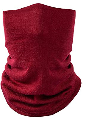 Villand Halswärmer aus 100% Merinowolle für Damen und Herren, doppellagiger, nahtloser Halswärmer für den Wintersport mit Geschenkbox (Rot)