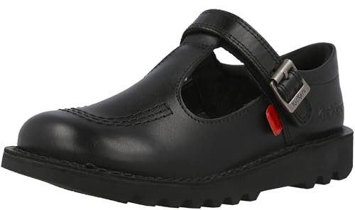 Kickers Junior Girl's Kick T Vel School Uniform Shoe, Black, 2 UK