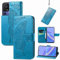 JIUNINE Cover per TCL 40SE, Custodia Libro in Pelle Portafoglio Case Flip Antiurto con Disegni di Farfalla [Porta Carte] [Magnetica] [Interno TPU] per TCL 40 SE, Blu