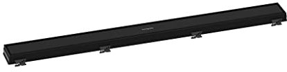 hansgrohe RainDrain Match Linearer befliesbarer Duschablauf für 80 cm grobe Duschablauf mit höhenverstellbarem Rahmen in mattem Schwarz, rechteckiger Duschablauf aus Edelstahl