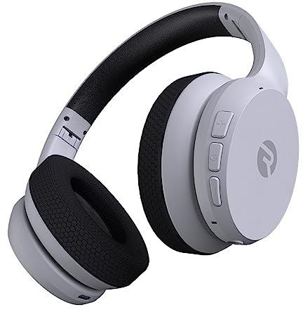 Raycon Fitness Headphones - Wireless Over-Ear-Headphones with 38 Hours of Battery, Active Noise Cancellation, Voice Command, Interchangeable Ear Cushions, IPX4 Water Resistance, (White)