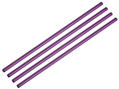 QUARKZMAN Réutilisable Métal Pailles 4Pcs, Inoxydable Acier Droit Boire Paille 8.5 Long Convient pour Lait Secouer Boisson Jus - Violet