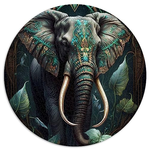 Fantasiewelt-Elefant-Puzzle für Erwachsene, 1000-teiliges Puzzle für Erwachsene und Kinder, rundes Puzzle für Erwachsene und Jugendliche ab 12 Jahren (67,5 x 67,5), 1000 Teile