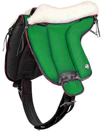 Brama West Bareback Reitpad UNICA mit Wolle von Pioneer - super Soft - Made in Italy - Farbe Grün, Gr. Pony
